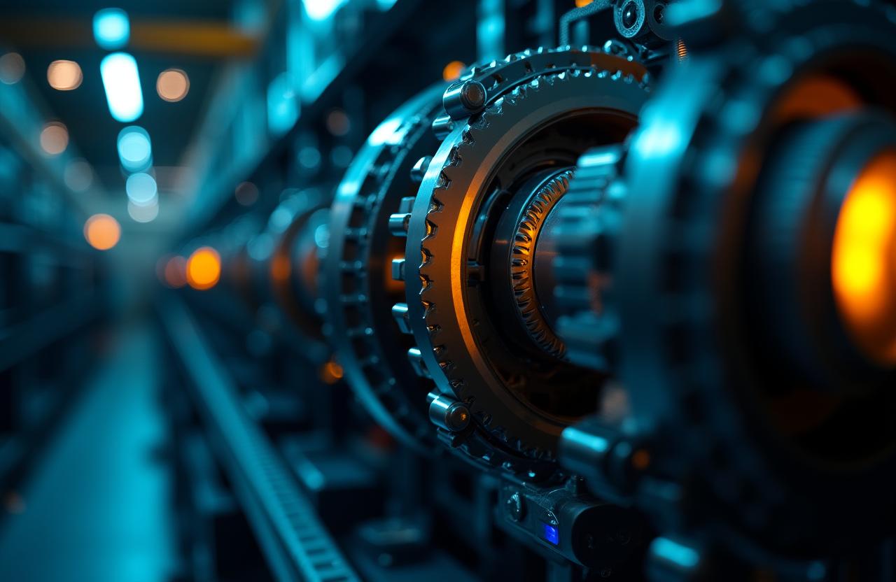 Heavy industrial machinery in motion