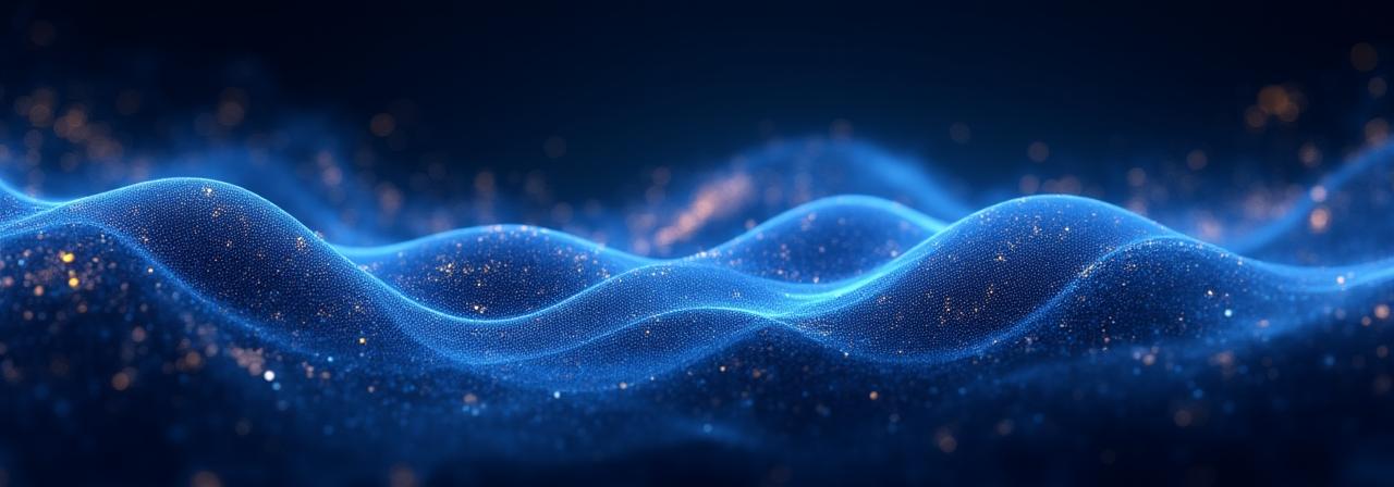 Abstract digital data flow in dark blue