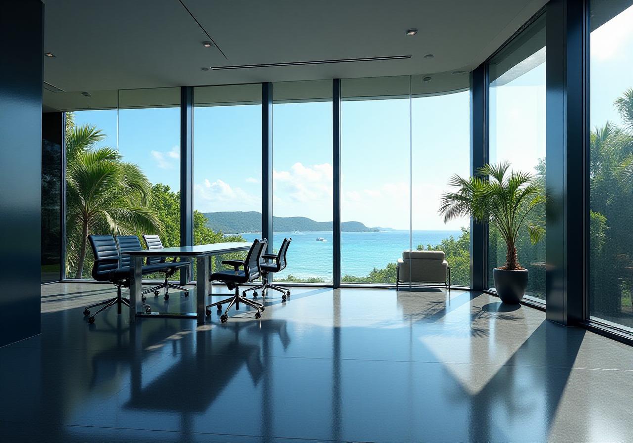 Modern workspace in the Cayman Islands